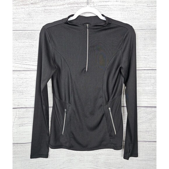 Betsey Johnson Performance Ribbed 1/4 Zip Pullover Black Size Small - Picture 1 of 4